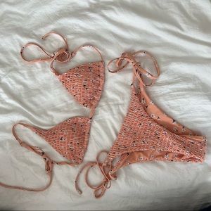 Orange Floral Bikini size S